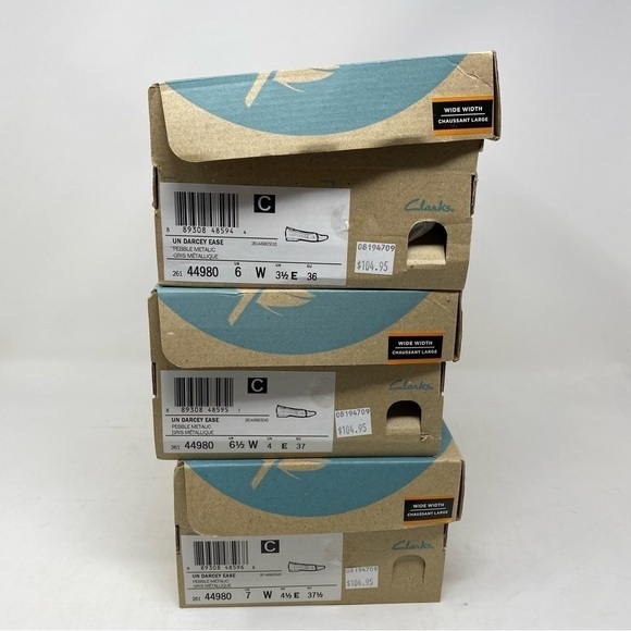 Clarks Un Darcey Ease Pebble Metallic ballet flats WIDE - Picture 10 of 11